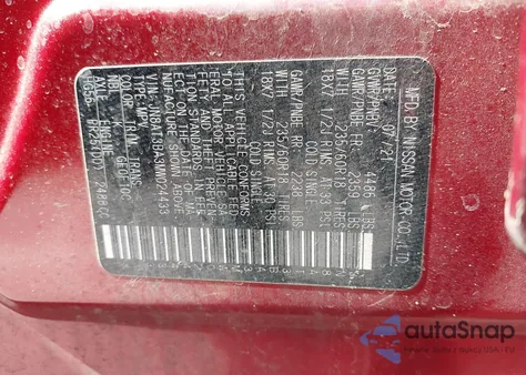 2021 Nissan Rogue Sv Fwd z USA, uszkodzony, nr VIN JN8AT3BA3MW024433